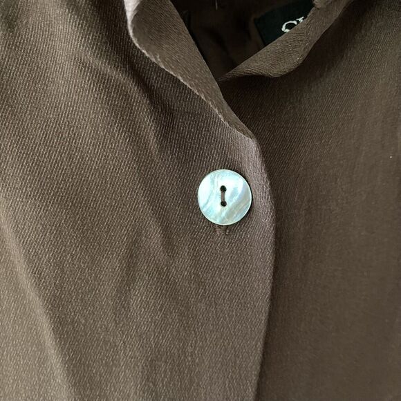 Shomi Blouse Set Sz 14 Womens Petite 100% Silk Top Brown Tank Career Work Autumn - Picture 8 of 11